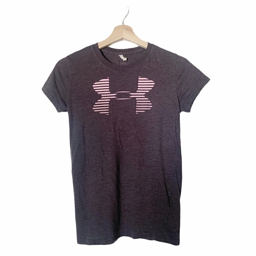 Under Armour Gray Heatgear Logo T Shirt XS​​​​​​​​​​​​​​​​​​​​​​​​​​​​​​​